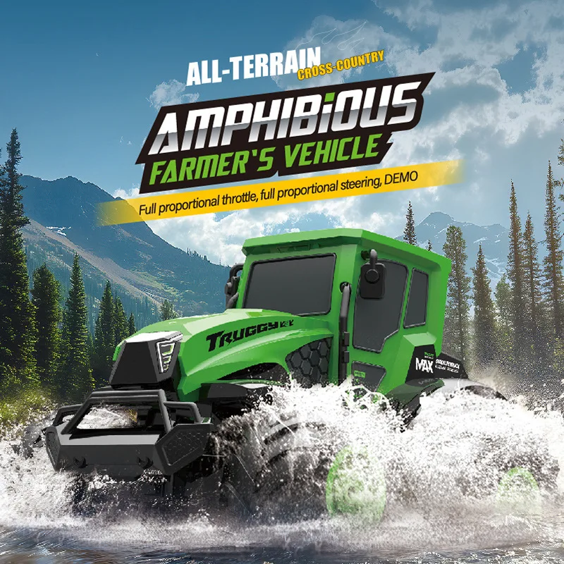 

JJRC C8829 1:10 2.4G Full Proportional 4WD Amphibious RC Truck Crawler Car Farmer Vehicle RTR for 14+