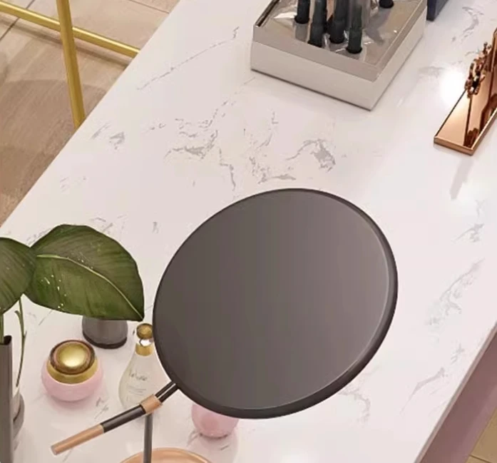 طاولة أظافر رخامية بسيطة وحديثة فاخرة وخفيفة الوزن ومجموعة كراسي لصالونات التجميل ومتجر أظافر فردي وطاولة أظافر مزدوجة