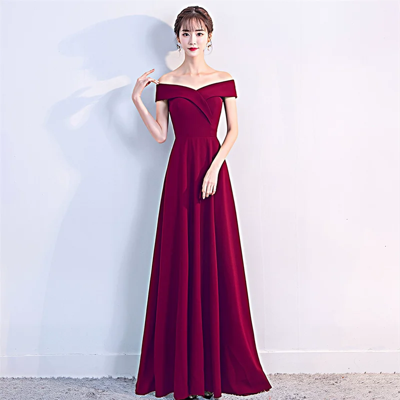Damen-Abendkleid mit freiem Schulterbereich, elegantes, bodenlanges Kleid, hochwertige, schlichte, luxuriöse Bankett-, Party-, Abschlussball-, Cocktail- und formelle Kleidung – Detail 4