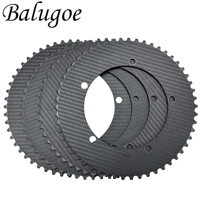 BUCKLOS 144BCD Bike Chainwheel Carbon Fiber Bicycle Chainring for Fixed Gear/Track Bike Chainwheel 49-70T Bicycle Chainring