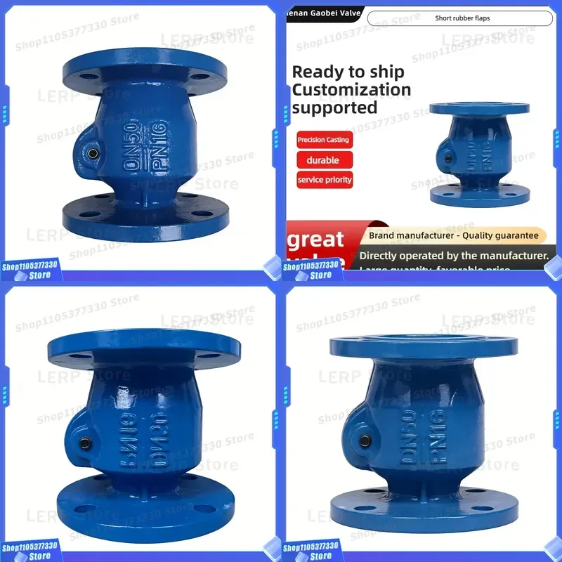 HC42X 16Q Short Body Silent Check Valve, DN50, Cast Iron Flanged Rotary Type Check Valve, for Sewage, Water, Oil and