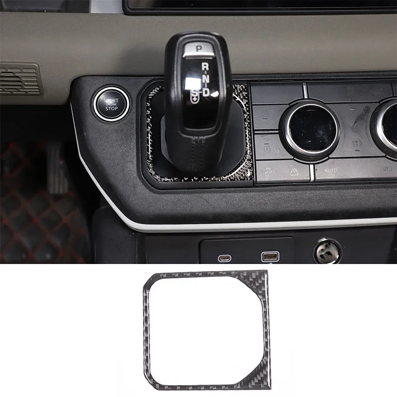 

For 2020-2024 Land Rover Defender 110 soft carbon fiber car styling gear panel frame sticker car interior protection accessories