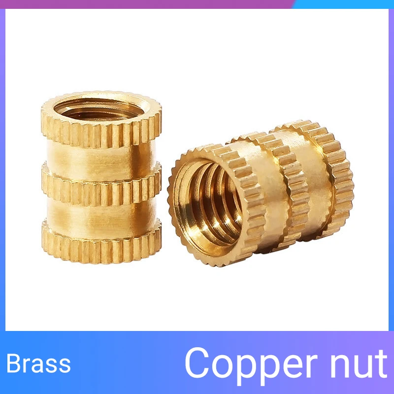 GB6177 hot melt nuts Brass insert nuts M2 M2.5 M3 M4 M5 M6  Injection knurled inserts Brass Nuts Hot Threaded Nut Inserts