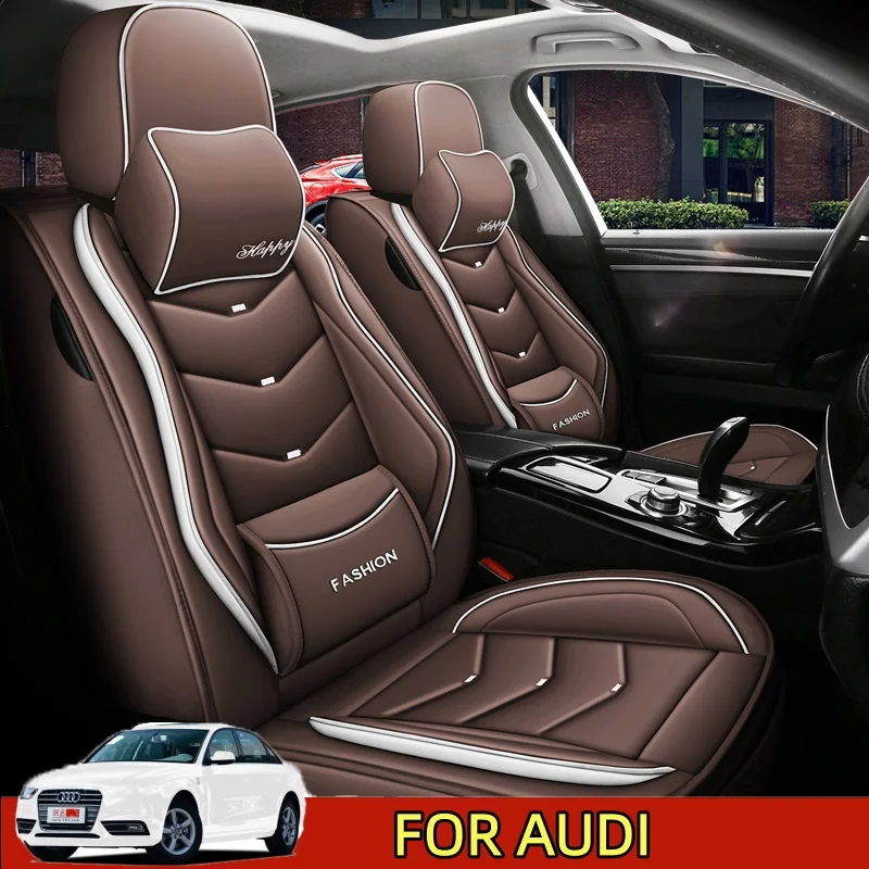 

FOR AUDI Car seat cover high quality PU leather waterproof luxury headrest waist-fixed full wrap seat cover