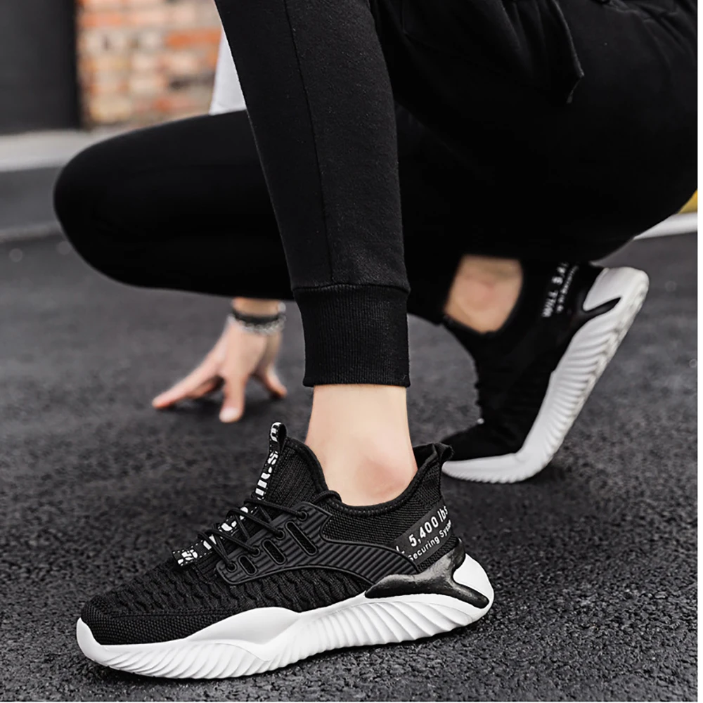 Sneakers Men Lightweight Mesh Breathable Shoes Male Soft Sole Lace-up Walking Shoes Fashion Sports Running Footwear Gym Fitness