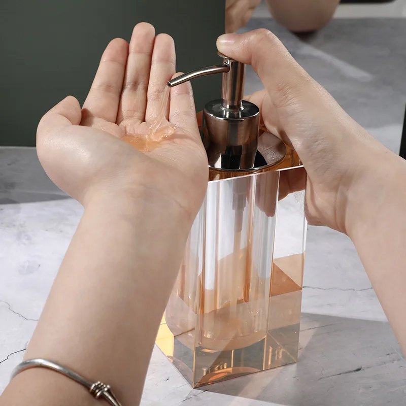 Premium Geometric Diamond Soap Dispenser Crystal Glass Luxury Hotel Home Lotion Bottle soap dispenser bathroom accessories
