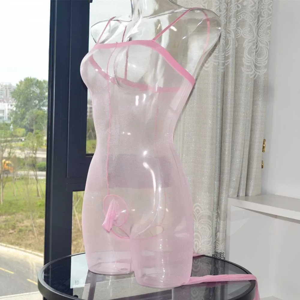 

Elastic Mens Sexy Pouch Bodysuits Underwear Body Stockings Panties Transparent Suspenders Jumpsuit Gay Tights