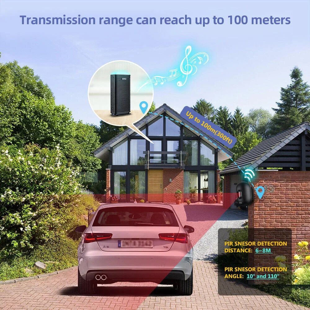 KERUI Wireless Driveway Security Alarm Waterproof PIR Motion Detector Garage Welcome Bell Burglar Alarm Secure System Patrol