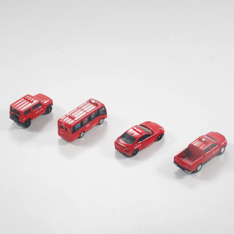 Takara Tomy Tomica Toyota Subaru ชุดรถดับเพลิง4ชิ้น/ชุดมอเตอร์รถยนต์โมเดลโมเดลรถยนต์อัลลอยหล่อขนาดเล็กของขวัญสำหรับเด็ก