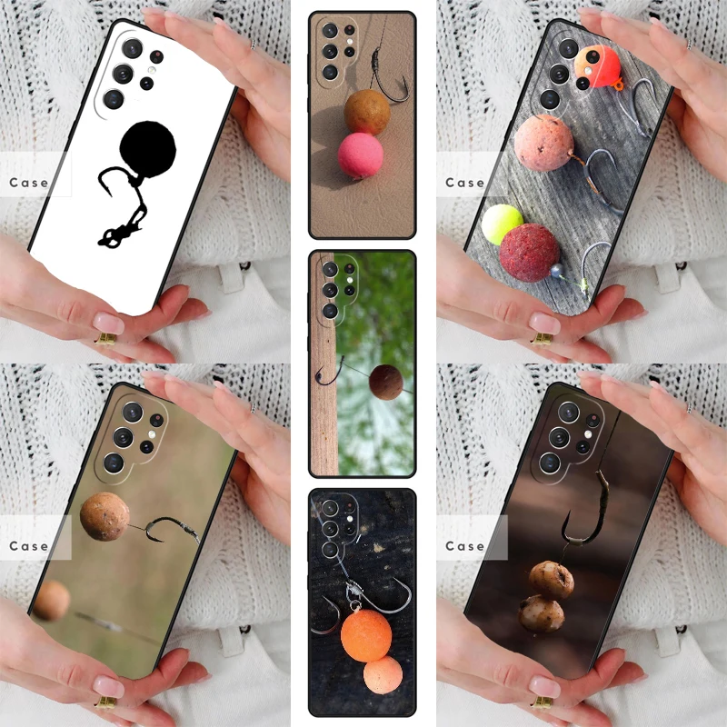 Carp Fishing Boilie Rig Hook TPU Phone Case for Samsung Galaxy S26 S25 S24 S23 S22 S21 S20 Note10 Plus FE Ultra Cover