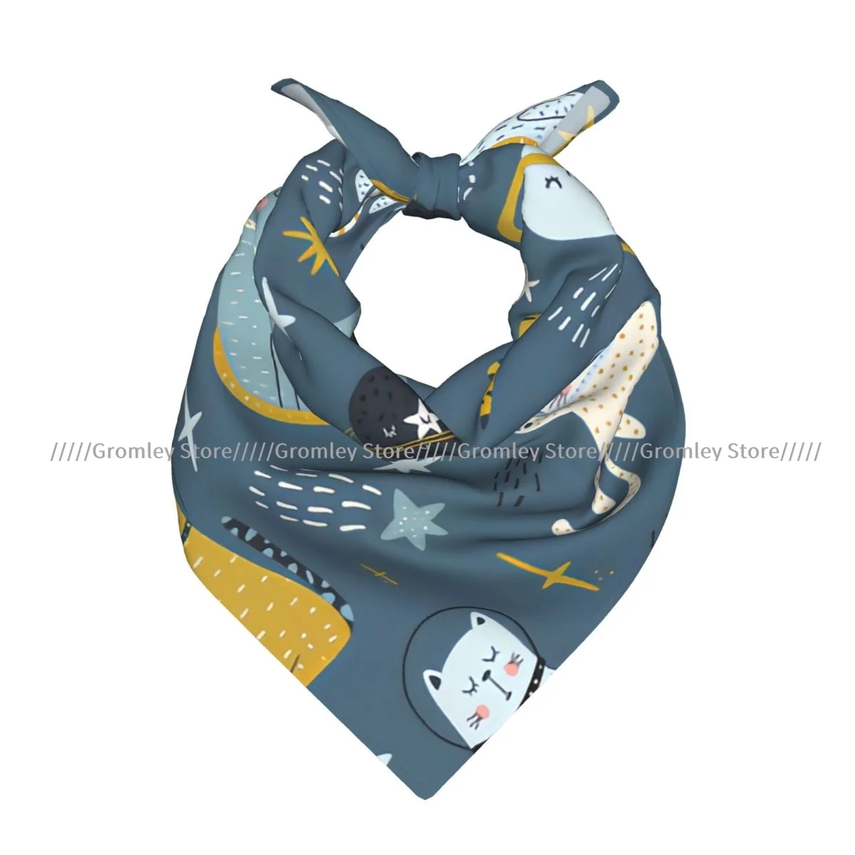 Cat Astronauts In Space Square Scarf Ladies Casual Head Neck Wrap
