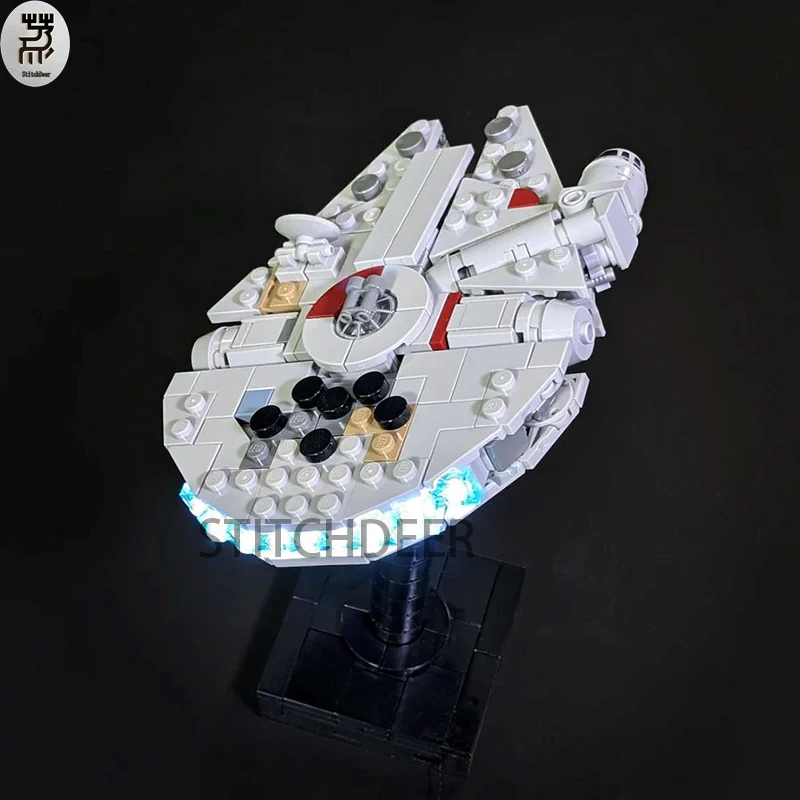 Light Cargo Ship MOC Millennium Falcon & Outrider 2.0 Micro Scale Building Blocks Spacecraft DIY Assemble Toy Brick Holiday Gift