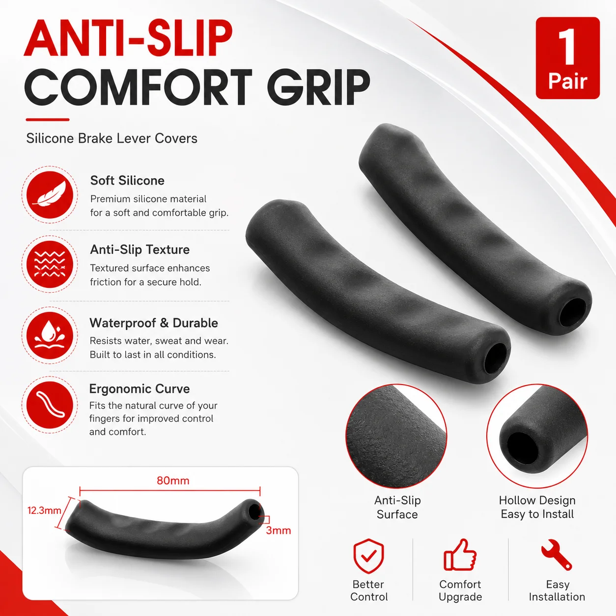 PINMOAP 2PCS Bicycle Brake Lever Cover Soft Silicone Brake Handle Grip Sleeve Anti Protector For Road Mountain Bike Accessories