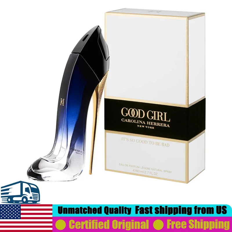

Original Arabic Perfumes Carolina Herrera Good Girl Légère Eau de Parfum 2.7 Oz Portable Sweet Gourmand Women Perfume Spray 80ml Long Lasting Oriental Floral EDP Pheromones Cologne with Praline Dulce de Leche Tuberose Rose for Dates & Night Out