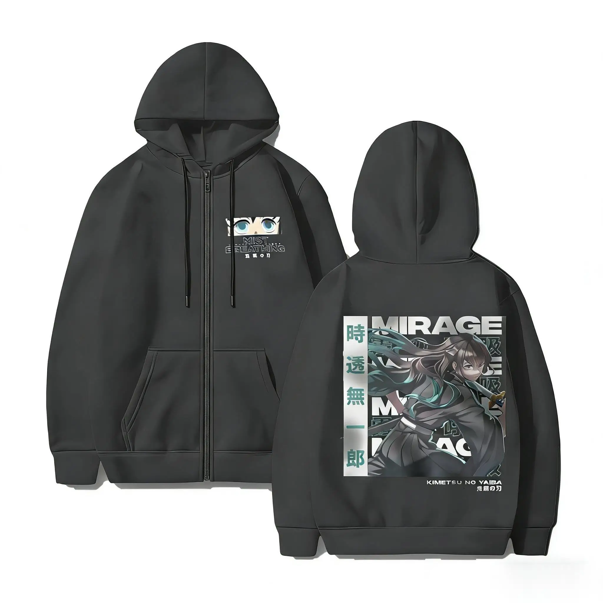 شيطان القاتل Muichiro Tokito هوديي الرجال النساء أنيمي زمم البلوز 2026 الشتاء الشارع الشهير تأثيري سترة عادية كم طويل #1