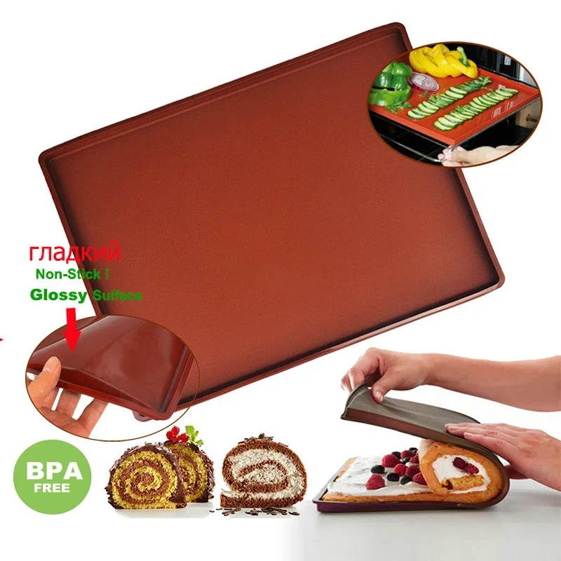 Swiss Roll Mats Nonstick Baking Pastry Tools Silicone Baking Rug Mat Cake Rolls Mold Cake Pad Silicone Mold Switzerland Roll Mat