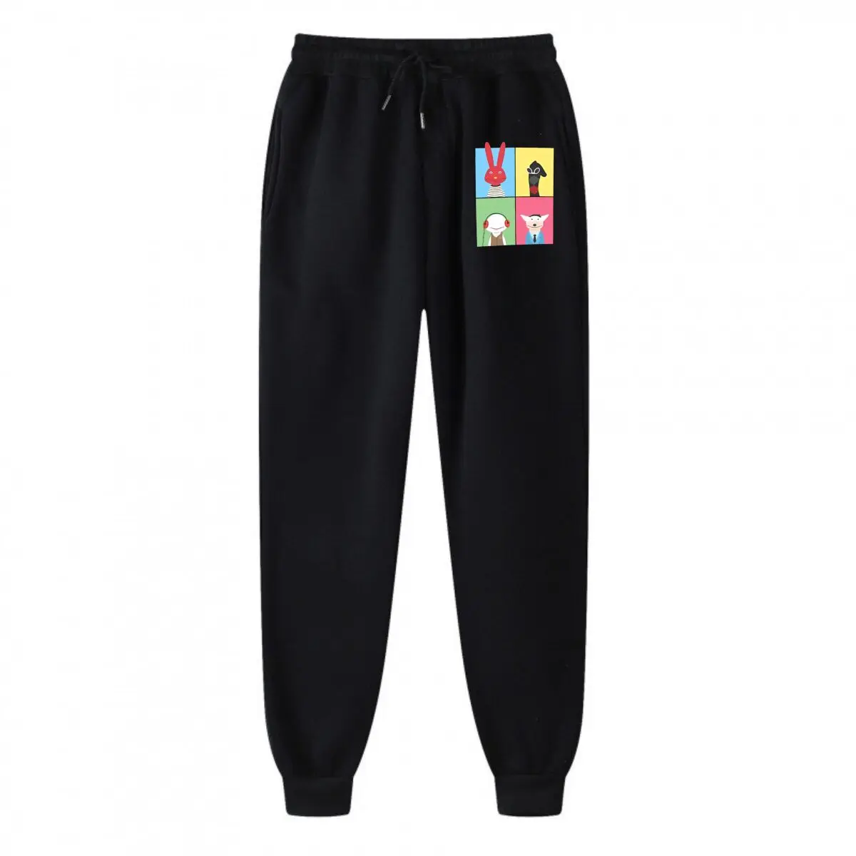 "فن الشخصيات الملونة، تصميم البوب" هوديس غسلها القطن الرجال النساء رياضية البلوز عداء ببطء البدلة #2