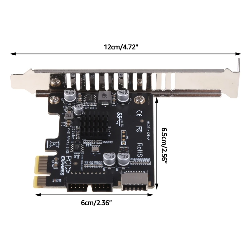 Pci-e para usb3.0 tipo-e painel frontal placa expansão interna pci x16 para usb3 19p tipo c adaptador frontal