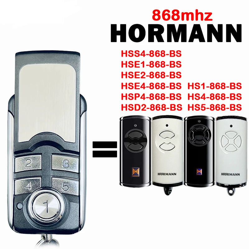 

HORMANN BS series HSS4 HSE1 HSE2 HSE4 HSP4 HSD2 HS1 HS4 HS5 868 BS Remote Control Garage Door Opener Handheld Transmitter 868MHz