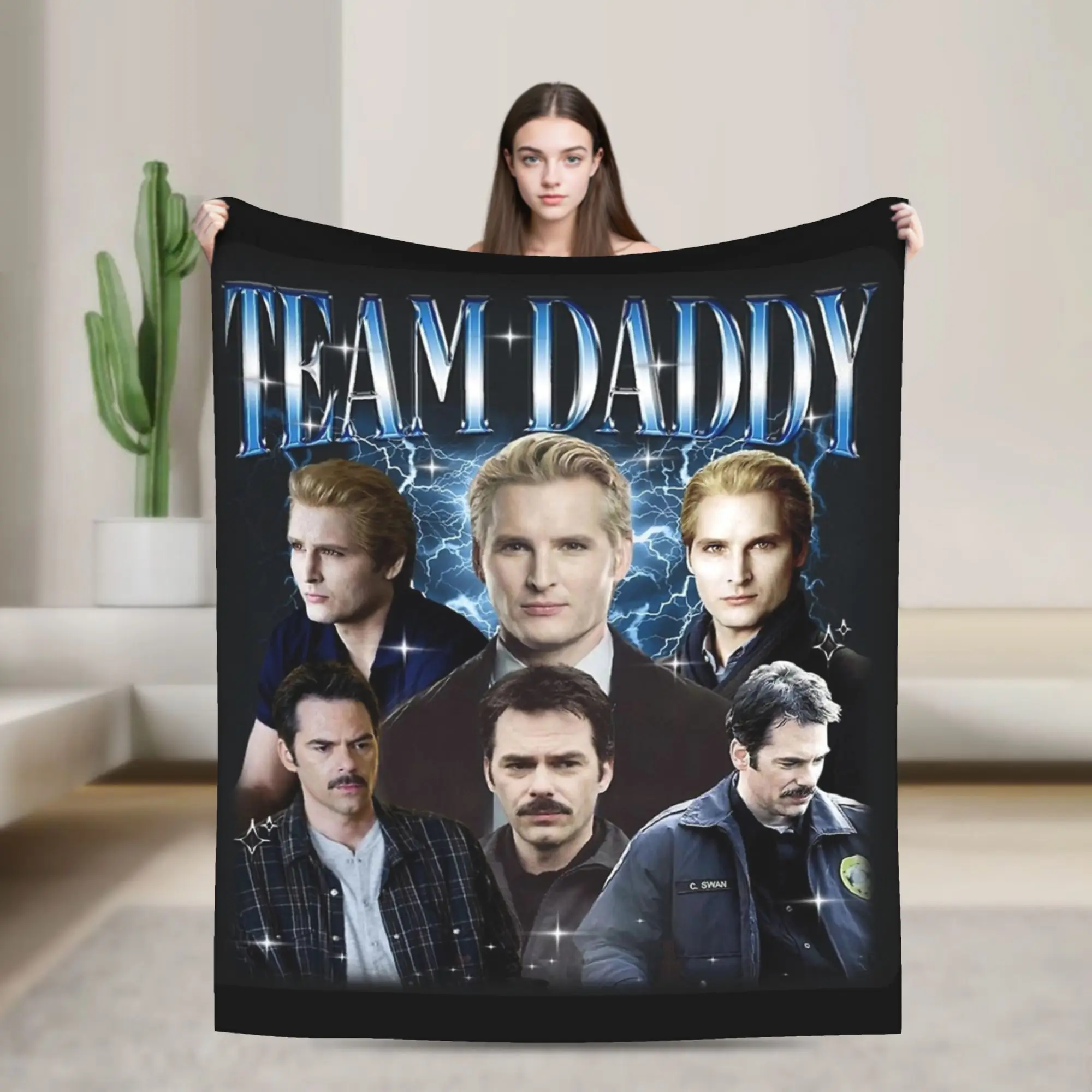 Team Daddy Twilight Movie Blankets Fleece  Winter  Portable Super Soft Throw Blankets for Bed Couch Bedding Throws