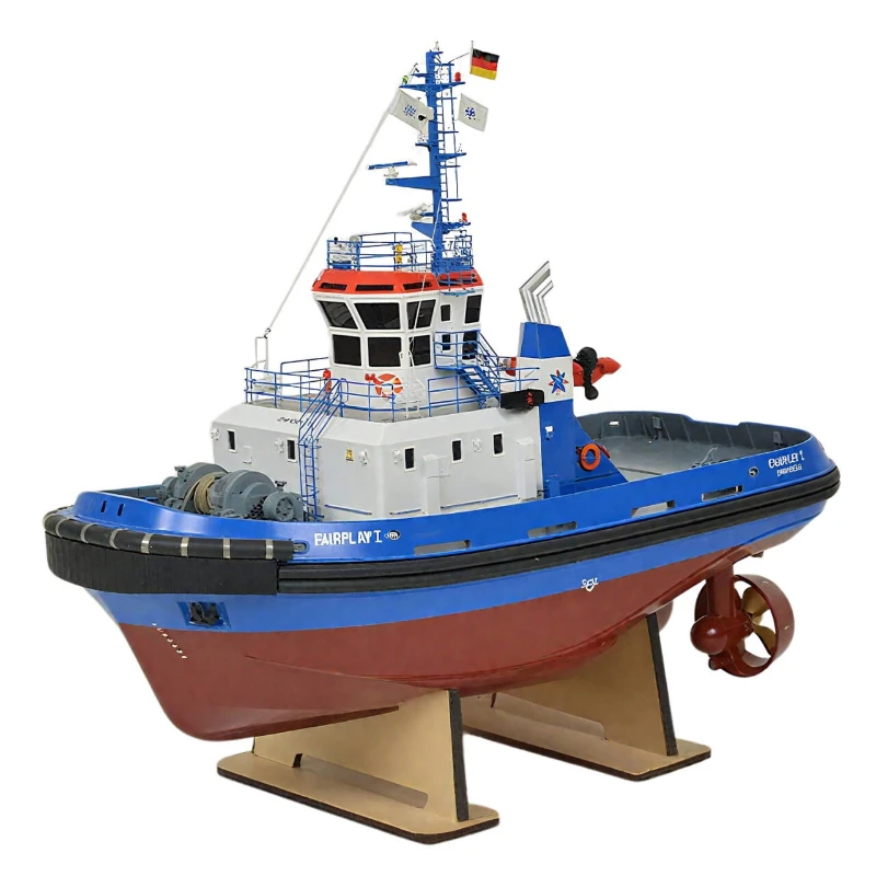 1/50 rc rebocador modelo rtr porta de fibra de vidro operação navio atualizado versão iluminação led alta simulação dinâmica barco rc modelo brinquedo