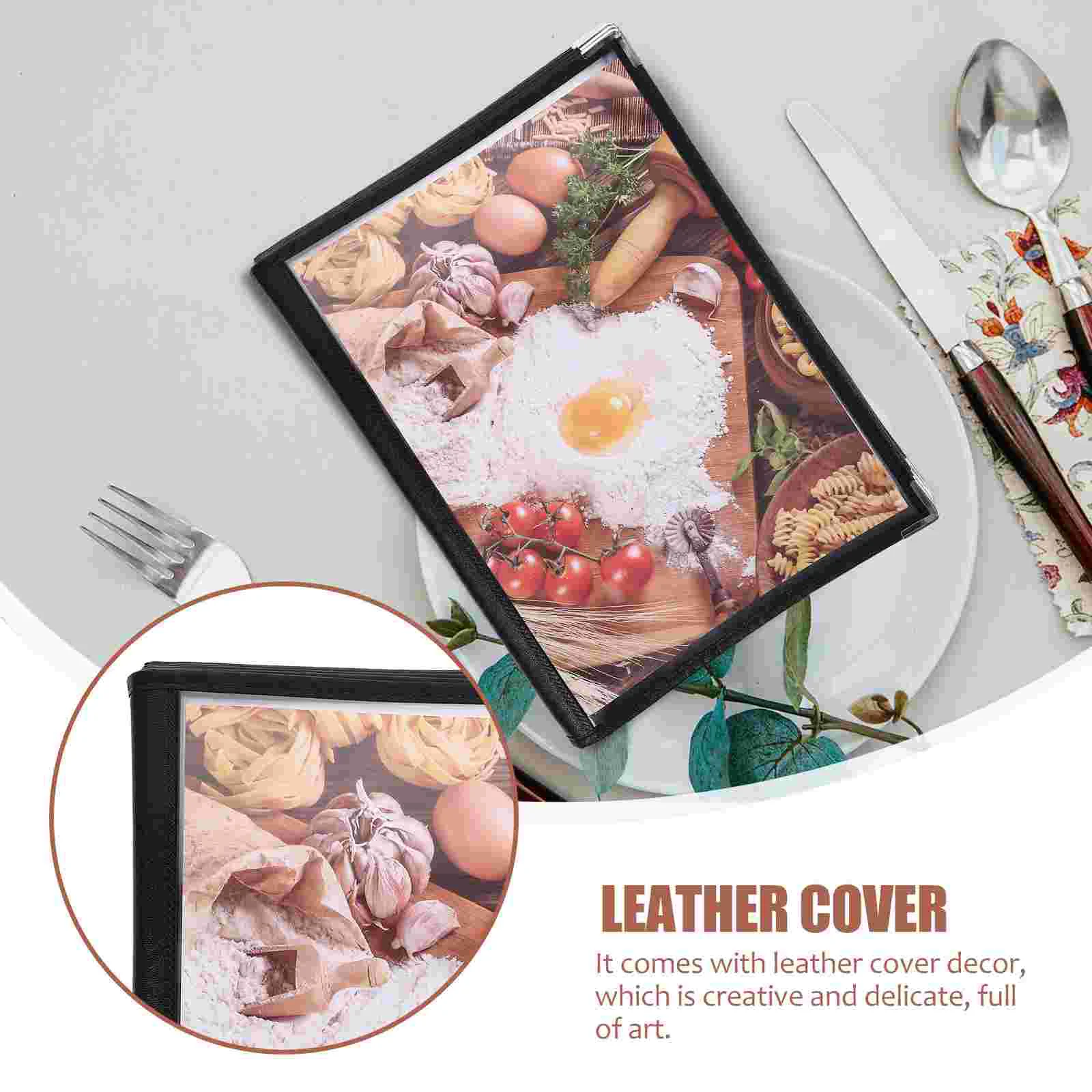 Transparent PVC Loose-leaf Recipe Book The Menu Restaurant Display Pad Clear Cover Folder