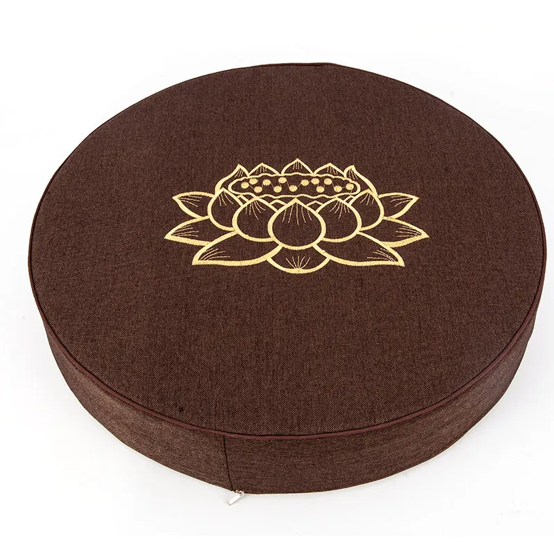 YJQ Buddhist Hall Worship Mat Linen Household Lotus Kneeling Mat Meditation Chinese Style
