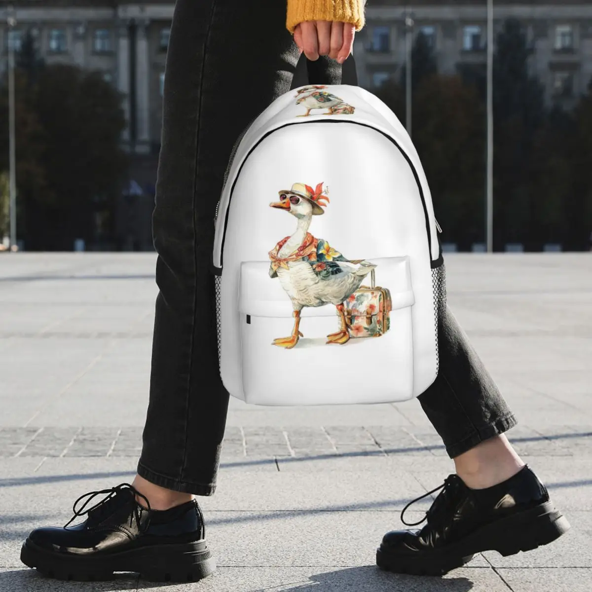 Cartoon Popular Goose Animal Backpack Student BookBag Children School Bag Computer Shoulder Bags for Men Women