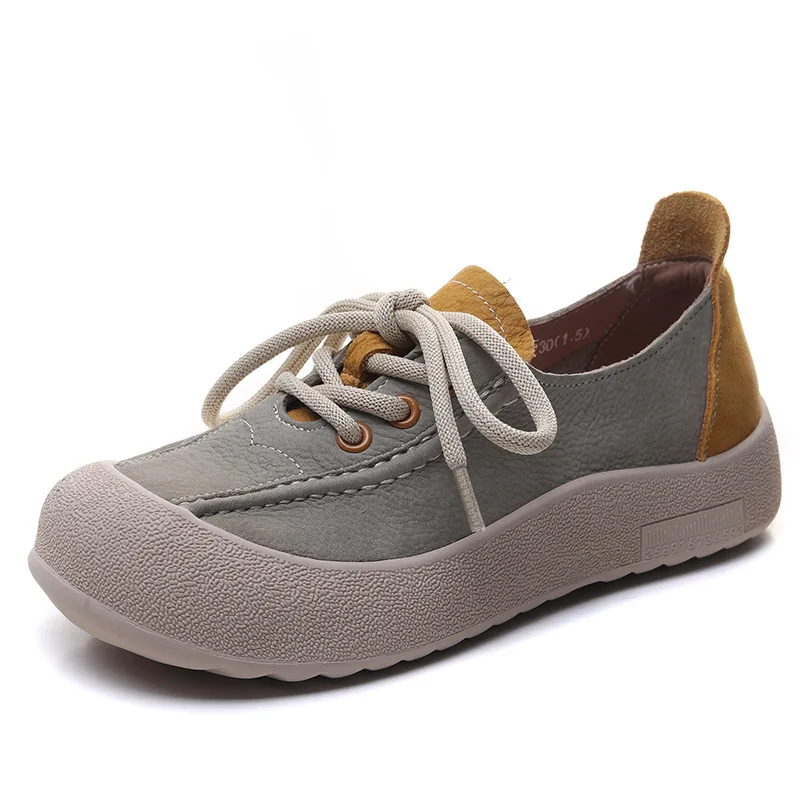 

Повседневные замшевые кроссовки, женские лоскутные кроссовки из натуральной кожи с круглым носком, женские легкие спортивные туфли на плоской подошве, женские оксфорды ручной работы