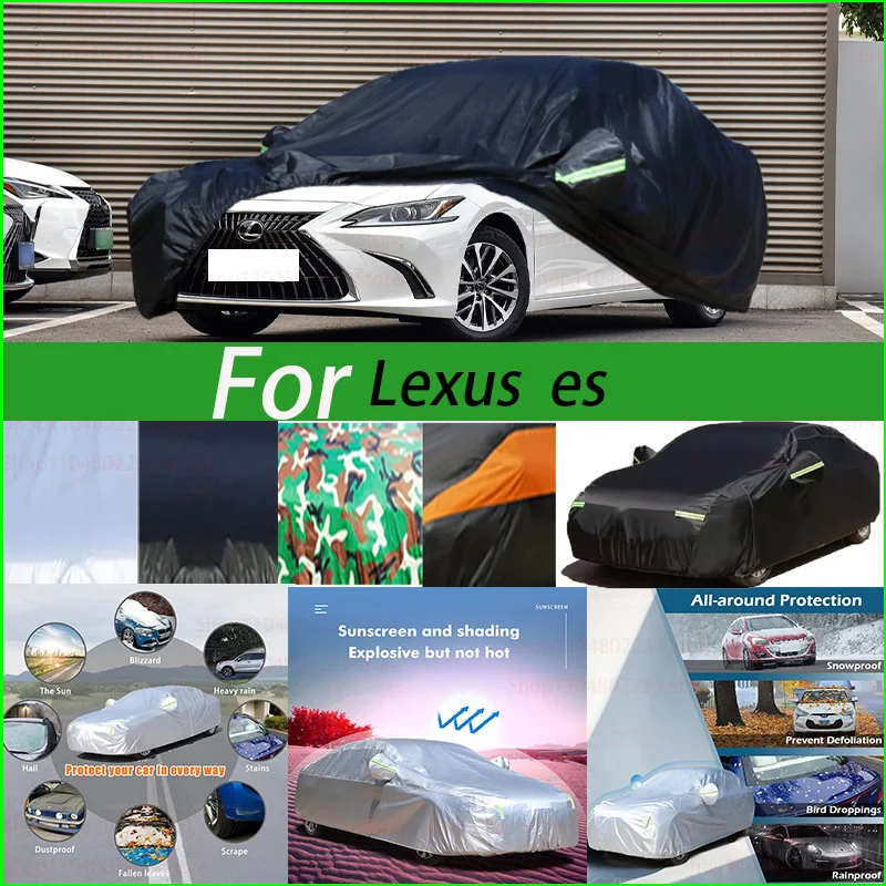 لكزس Es غطاء سيارة مقاوم للرياح مع شريط عاكس السيارات المضادة للأشعة فوق البنفسجية الشمس المطر الثلوج الغبار الطلاء غطاء وقائي #1