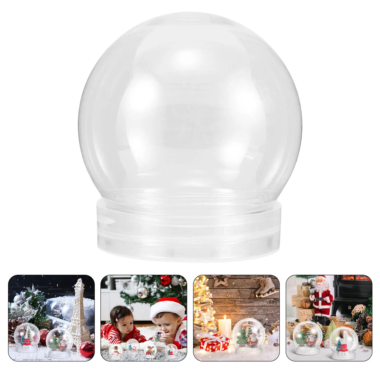 

24pcs Snow Globe Craft Jars Clear Plastic Globe Domes for DIY Christmas Scene Water Globe Kit Party Favor Globe Decor