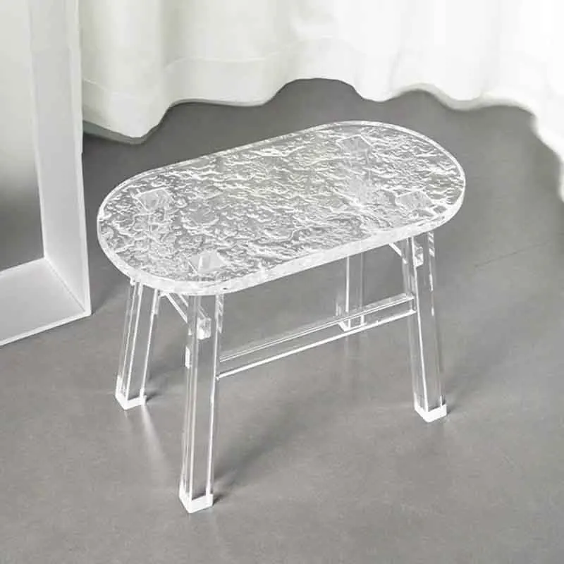 

Nordic Furniture,Stone Patterned Acrylic Stool,Transparent Shoe Changing Stool,Creative Footstool,Leisure Seat Chair,Customized