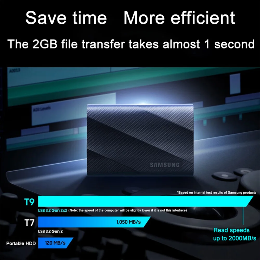 جهاز محمول T7 snvme Shield 1 USB من النوع الخارجي duro externo T9 2x2 sd 2x2x2 x T9 4 Samsung T7 portable NVMe Shield 1TB USB 3.2 Gen 2 x 2 SSD 2TB T9 4TB External Solid State Drive disco duro externo Type-C For PC