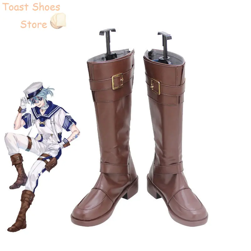 Spiel Identität v Ocean going Voyage Tag Gefangener Luca Balsa Cosplay Schuhe Pu Lederschuhe Halloween Karneval Stiefel Kostüm Requisite