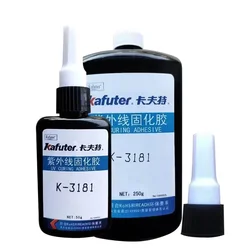 Kafuter 50g K-3181 All-around UV glue acrylic adhesive transparent plastic metal glass PVC ABS uv glue with uv cutting light