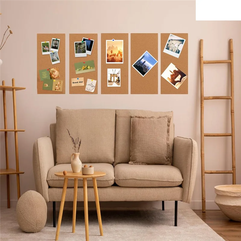 Practical-Cork Board Bulletin Board, Small Rectangular Pin Board For Wall, Self-Adhesive Cork Board For Office, School And Home