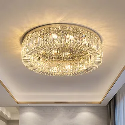 Lustre de plafond rond en verre de cristal minimaliste moderne de luxe, décor d'éclairage intérieur à LED, maison, salon, chambre à coucher, étude