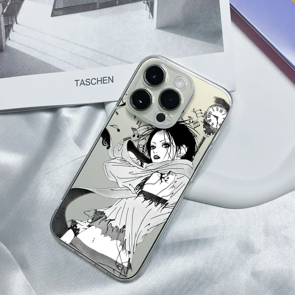 Anime Nana Osaki Line Phone Case for iPhone 12 11 13 14 15 16 Max Pro Plus Transparent Magsafe Magnetic Wireless Cover