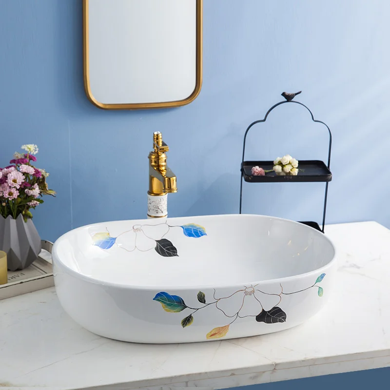 The product can be customized.Wash basin, ceramic countertop, enlarged oval shaped wash basin, washbasin, bathroom