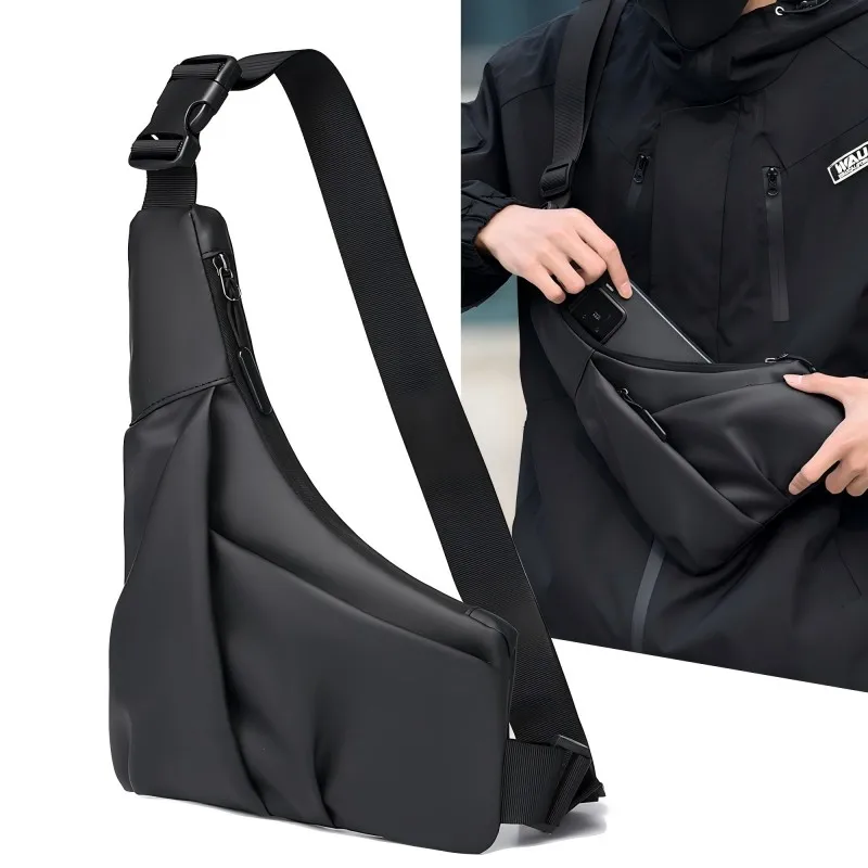 

1pc Anti-Theft Triangle cross Bag with Adjustable Strap - Casual Chest Bag for Men,Ideal for Outdoor Activities,Commuting,Travel