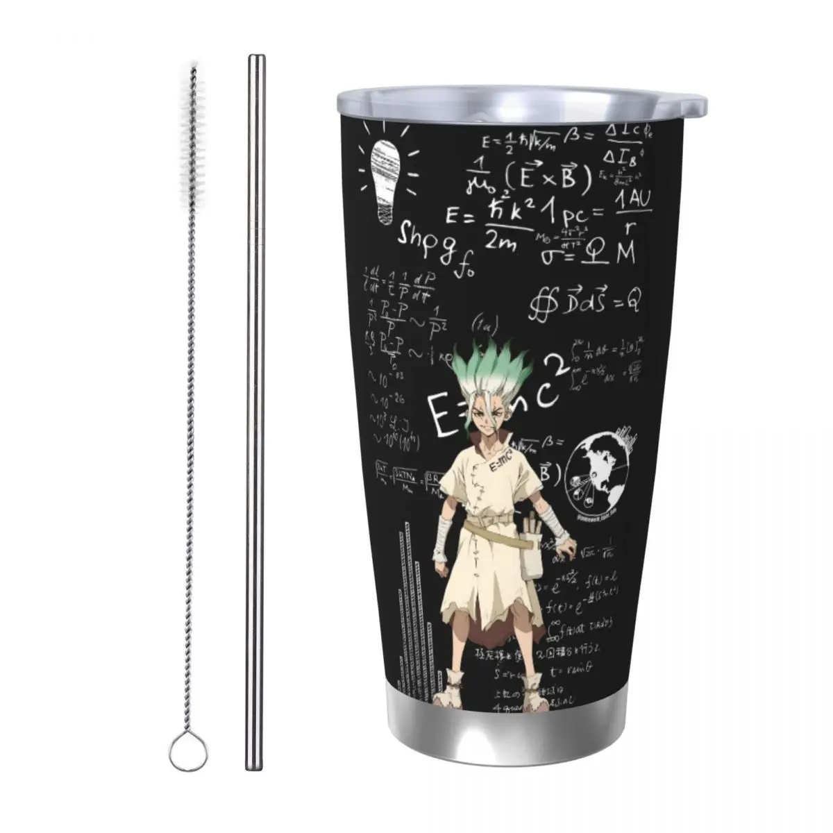 

Senku Ishigami Dr Stone Apan аниме стакан из нержавеющей стали кружка с вакуумной изоляцией термохолодная бутылка соломинки с крышкой 20 унций