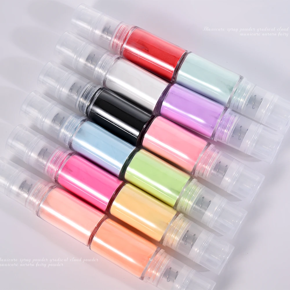 12 Bottle Neon Ombre Spray Powder Easy To Achieve Ombre Nails Design Press Pump Gradient Nail Art Pastel Pigment Press on Nails