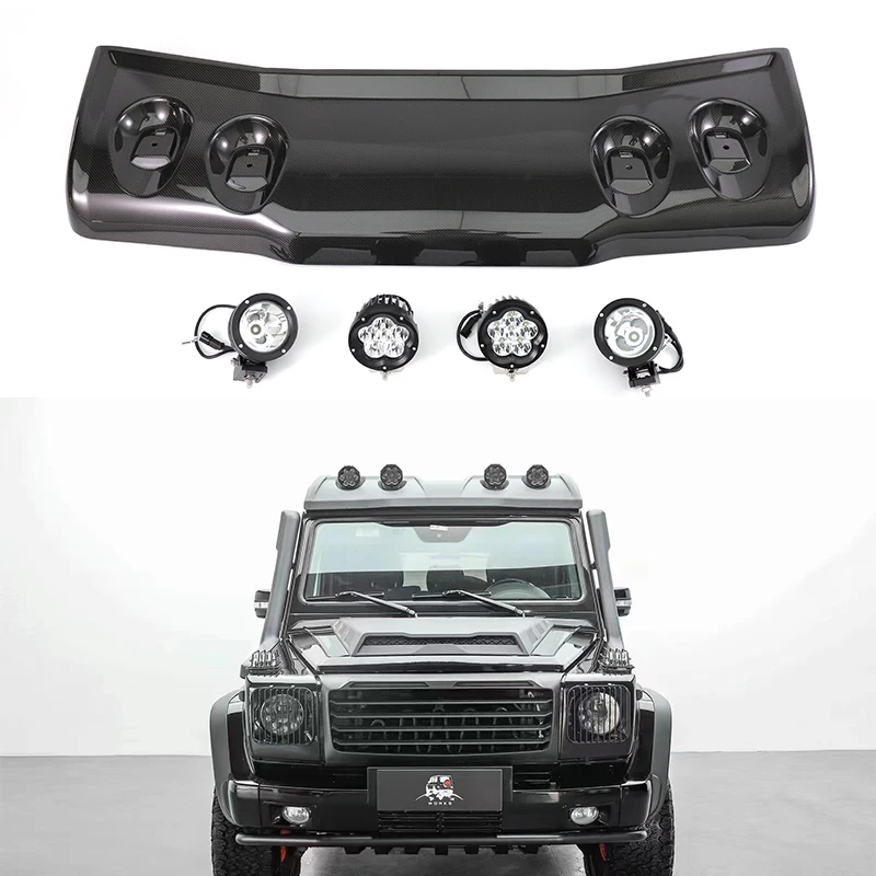 

For 2019+ W463A W464 Car Accessories 4X4 Adventure Style Roof Spoiler with Led Carbon Fiber for W464 W463a G500 G550 G63 Roof Li