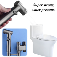 Handheld Toilet Sprayer High Pressure Stainless Steel Sprayer Set Portable Bidet Spray Gun for Bathroom Cleaning Toilet Flushing