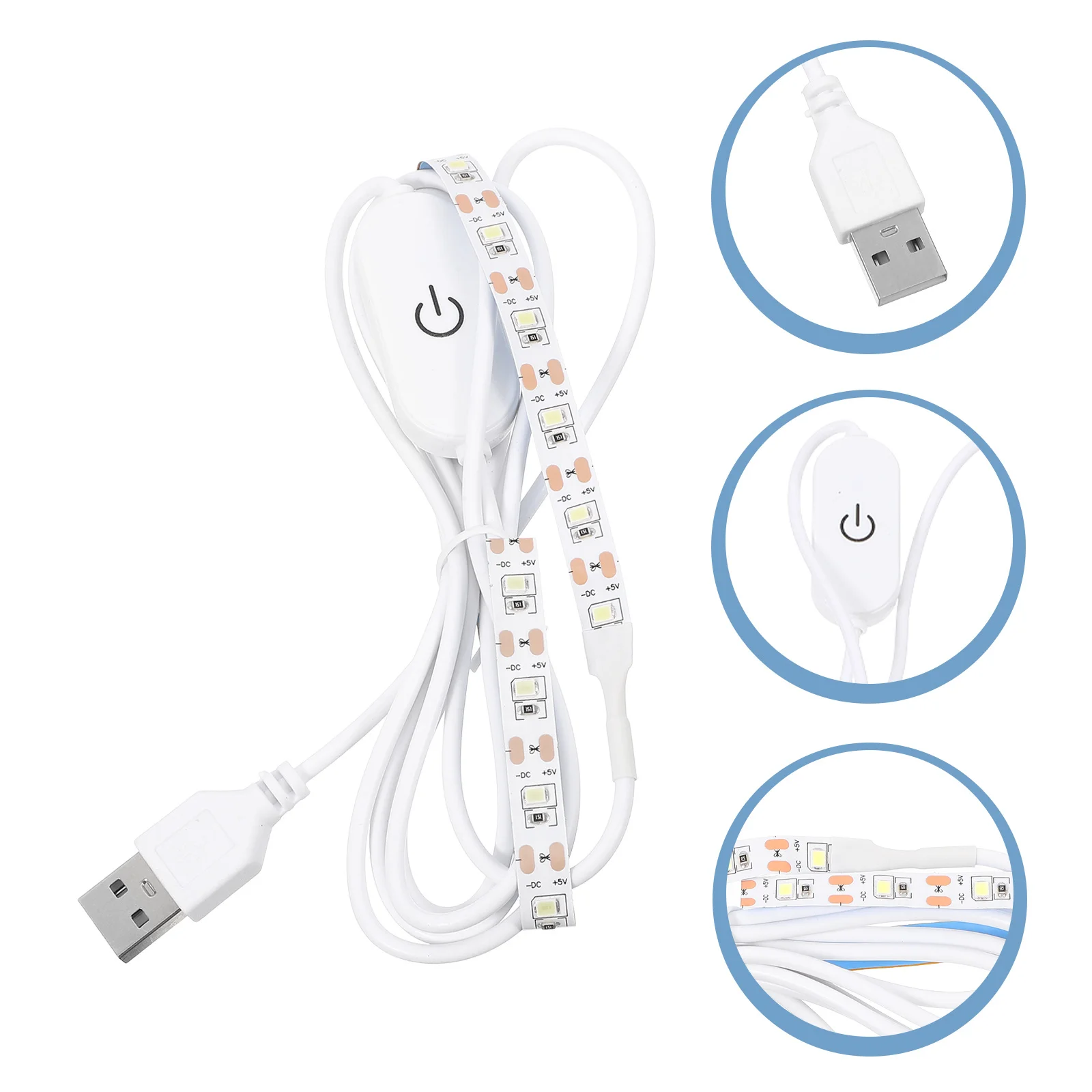 Striscia luminosa a LED con dimmer tattile da 2 pezzi, alimentata tramite USB, flessibile, pieghevole, per armadio, macchina da cucire