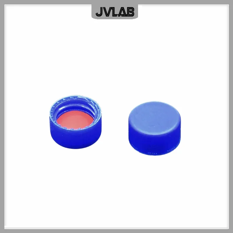 Blue Close-topped Polypropylene Cap Red PTFE/White Silicone Septa 9 mm for Chromatography Vial 2 mL Replacement Agilent