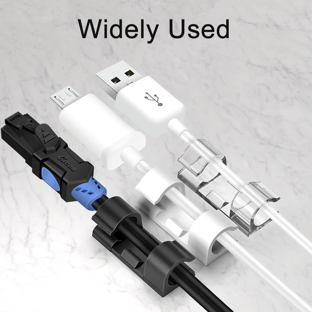 Uchwyt na kabel organizator Wire Manager kabel z zaciskami uchwyt na przewód pulpit ścienny oplot na kable do USB przewodowa myszka komputerowa