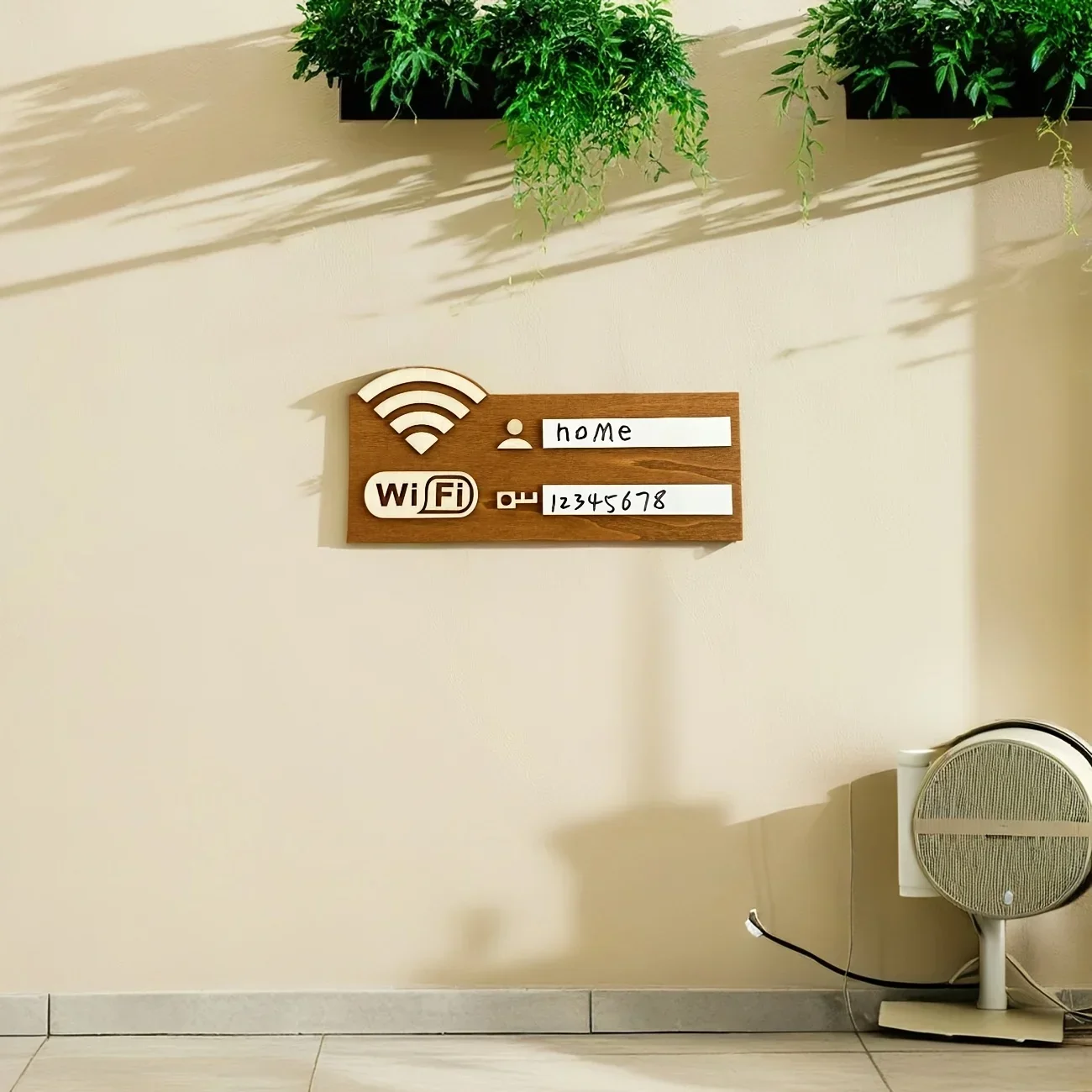1 Stück Rustikales Holz-WLAN-Passwort-Schild, Vintage Wandmontiertes Drahtloses Netzwerk-Indikator-Schild, Multifunktionales Wohndekor-Accessoire – Detail 5
