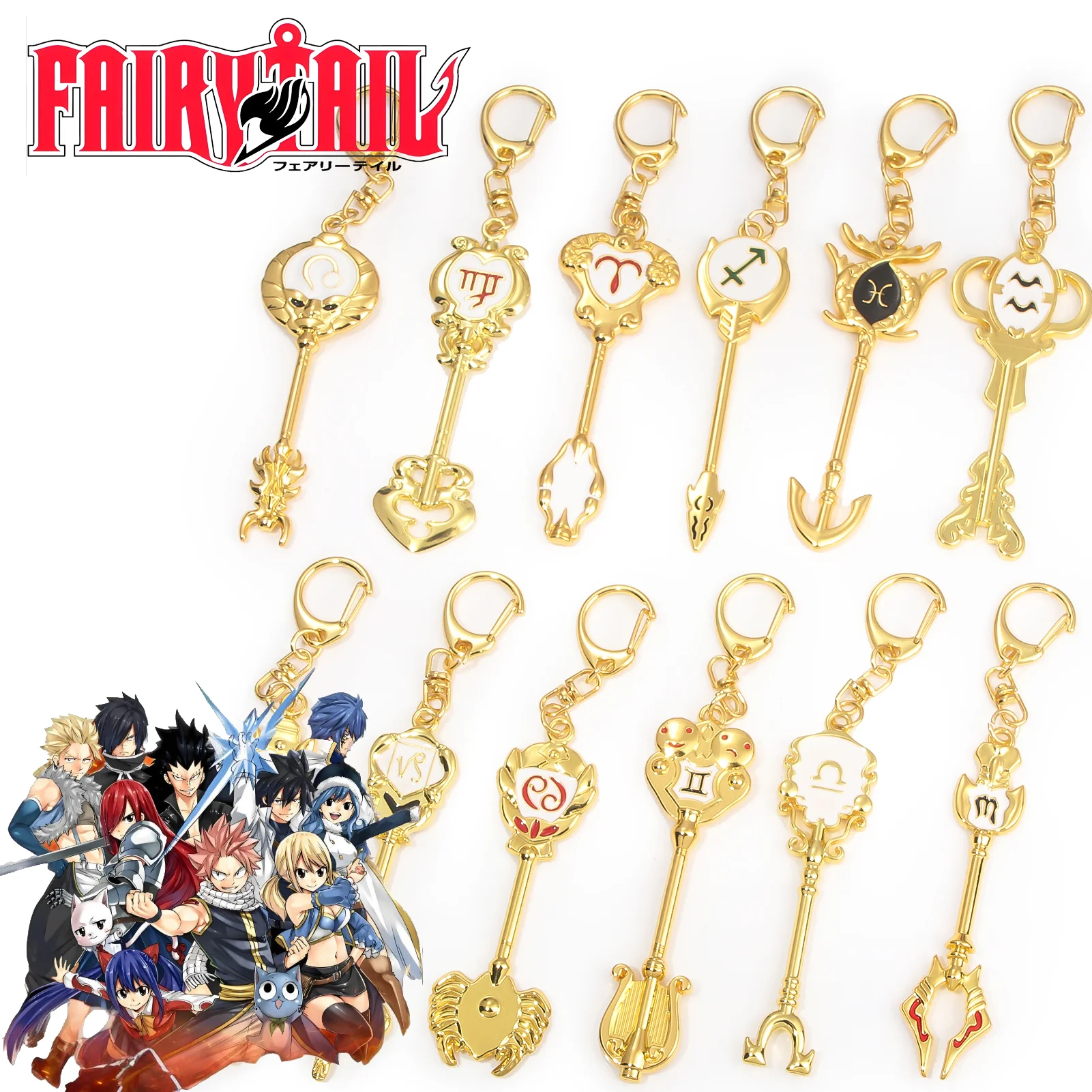 Anime fairy tail 12 constelação chaveiro ocidental zodíaco estrela