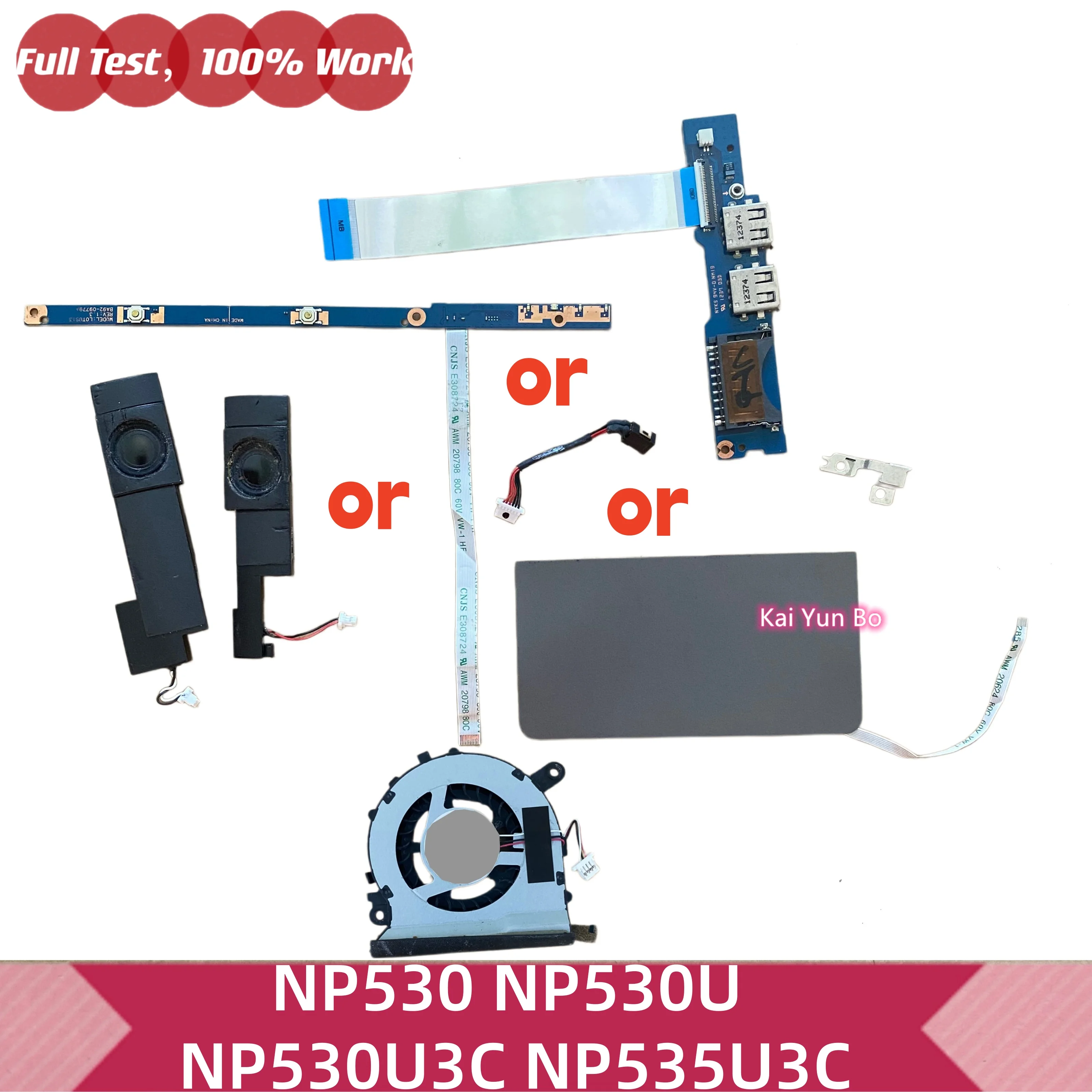 Placa de Botão de Energia USB FAN SD, Placa de Botão Touchpad, Alto-falantes e Conector de Alimentação DC IN para Samsung NP530 NP530U NP530U3C NP535U3C NP535 BA31-00125C BA92-09691A BA92-09779A BA96-06047A BA96-06048A